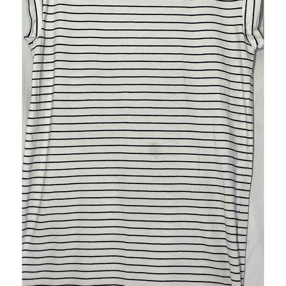 A New Day Black White Striped Crew Neck Cap Sleeve Maxi Dress Reg Size XS - Picture 3 of 6